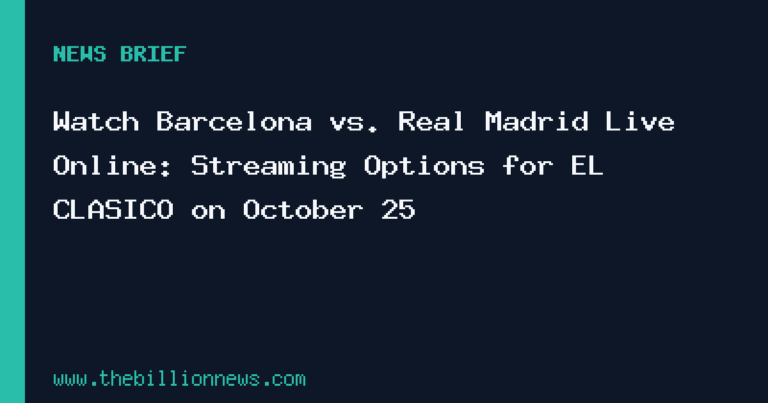 Watch Barcelona vs. Real Madrid Live Online: Streaming Options for EL CLÁSICO on October 25 Graphic displaying Barcelona and Real Madrid team emblems alongside streaming service logos and EL CLÁSICO match details