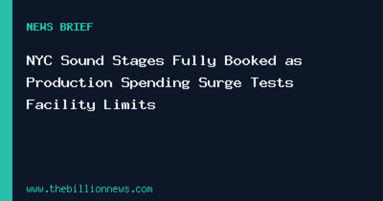 NYC Sound Stages Fully Booked as Production Spending Surge Tests Facility Limits Professional film and television production sound stage interior with lighting equipment